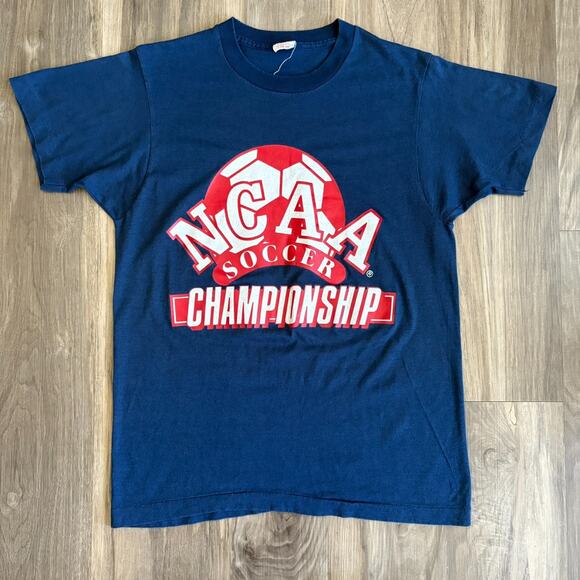 Vintage Paper Thin Worn Burnout T-Shirt Size S 1970s Blue Single Stitch WIP NCAA - Picture 6 of 6